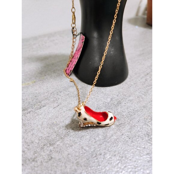 Betsy Johnson Pink Line Shoe Necklace Accessories Designer - Picture 10 of 10